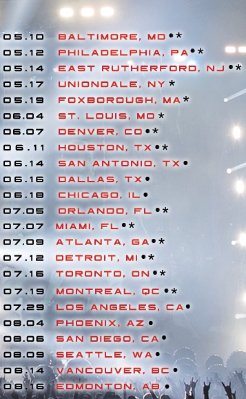 Metallica 2017 tour dates